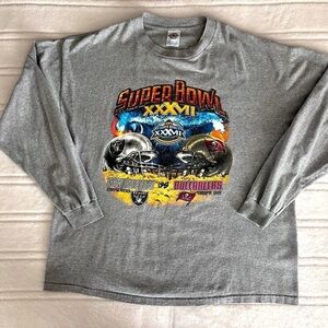 Vintage Super Bowl XXXVII Raiders vs Buccaneers Long Sleeve T Shirt Jan 26 2003 